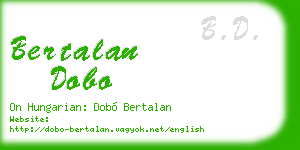 bertalan dobo business card